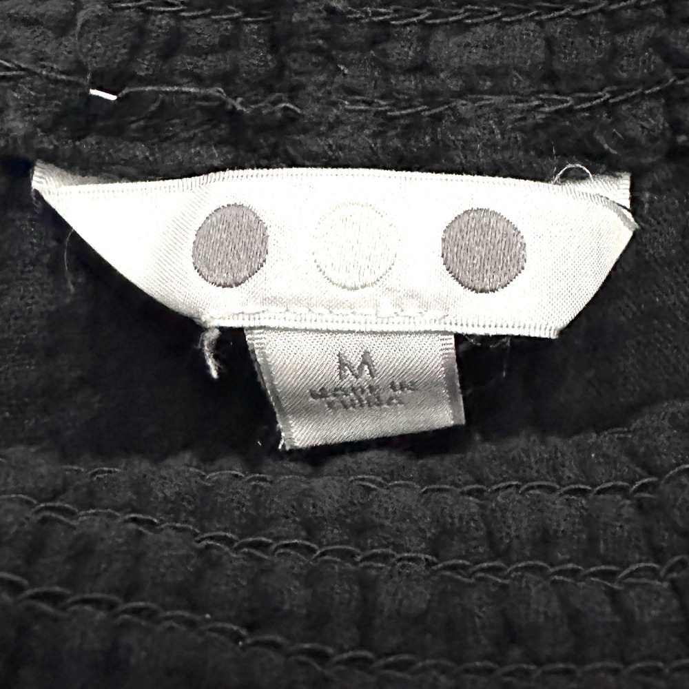 Three Dots M Cotton Gauze High Waist Smocked Waist Casual Shorts Pull On Black - Picture 3 of 7